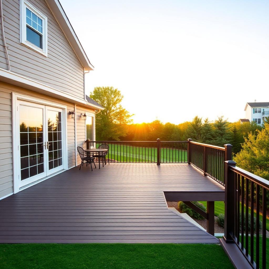Finished sundeck with railing